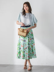 ラッフルスリーブブラウス