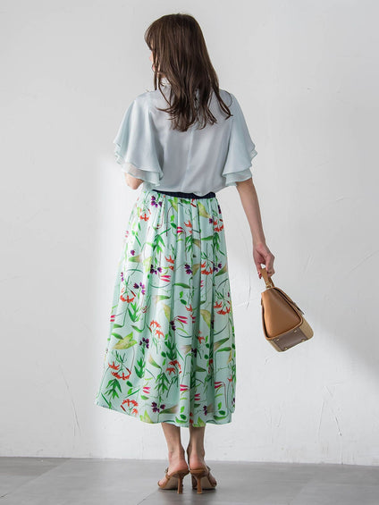 ラッフルスリーブブラウス