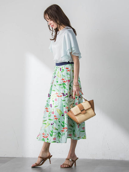 ラッフルスリーブブラウス