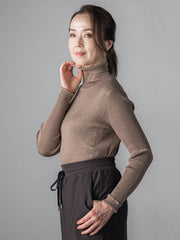 【大きいサイズ】ラメリブタートルニット