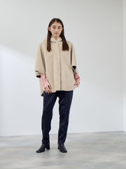 ショートファーボンディングケープコート