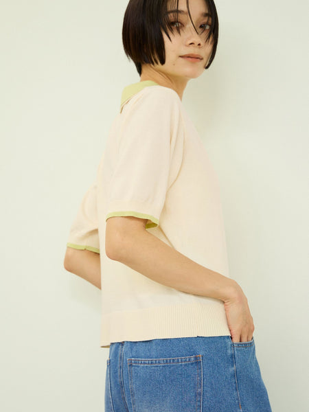 レーヨンナイロン配色ポロニット
