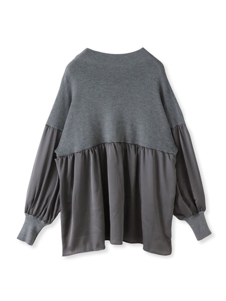 【WEB限定】”1枚でサマになる”とろみサテンふんわりニット