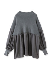 【WEB限定】”1枚でサマになる”とろみサテンふんわりニット