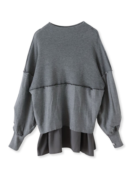 【WEB限定】”1枚でサマになる”とろみサテンふんわりニット