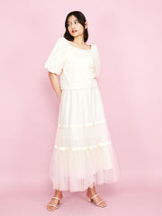 【SHIORI IRIE コラボ】2WAYオフショルレースブラウス≪手洗い可能≫