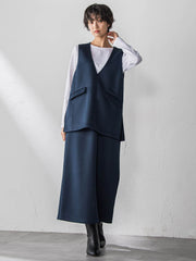 軽量ボンディング3ピーススカートセットアップ≪洗濯機で洗える≫