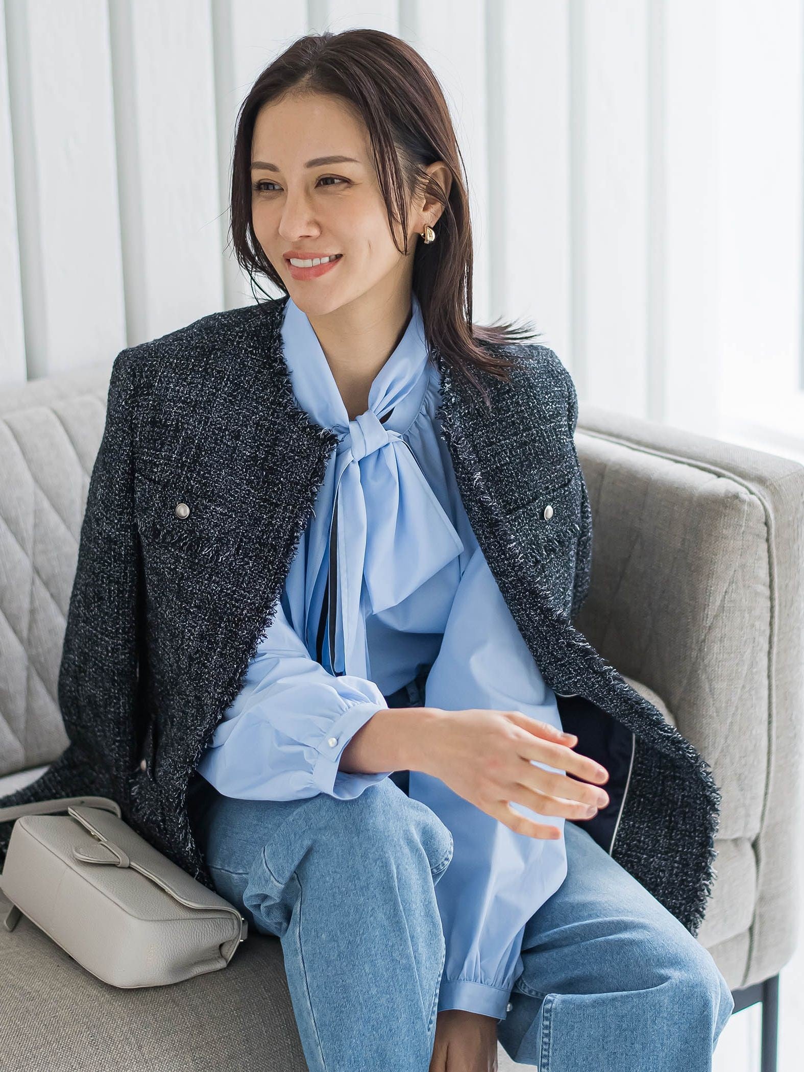 ボウタイタイプライターブラウス