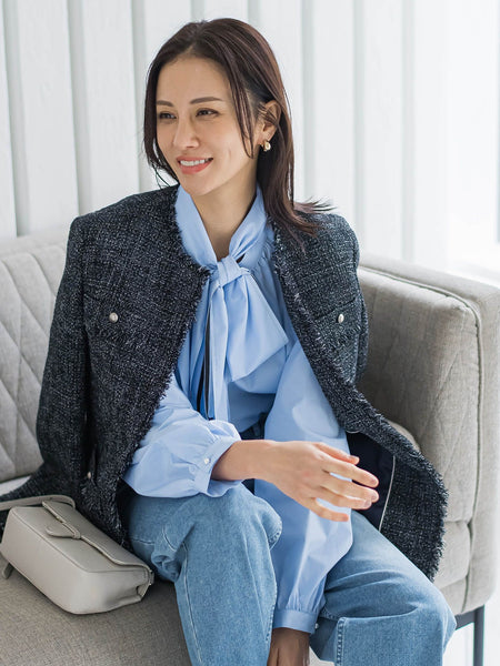 ボウタイタイプライターブラウス