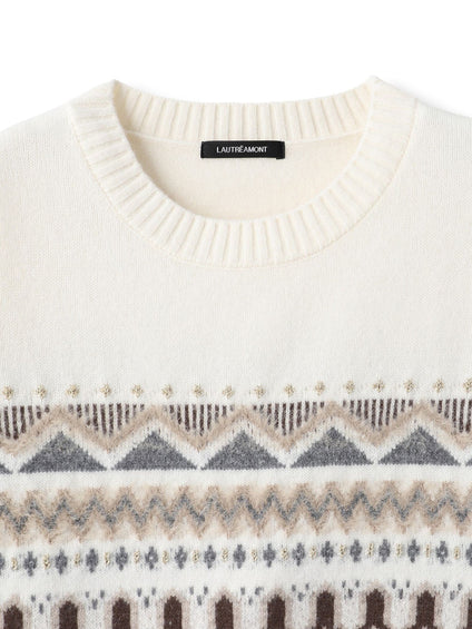 ノルディック柄ニット≪洗える≫