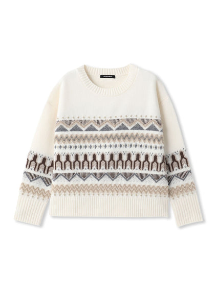 ノルディック柄ニット≪洗える≫