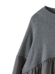 【WEB限定】”1枚でサマになる”とろみサテンふんわりニット