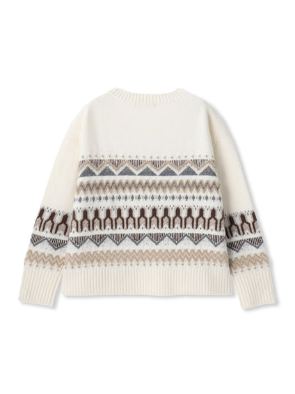 ノルディック柄ニット≪洗える≫