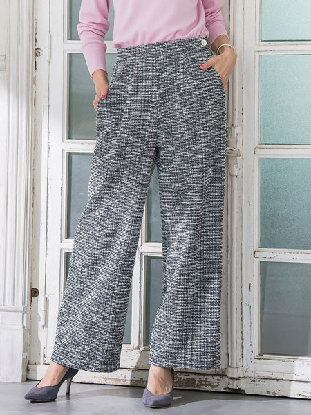 ツイードラメワイドパンツ