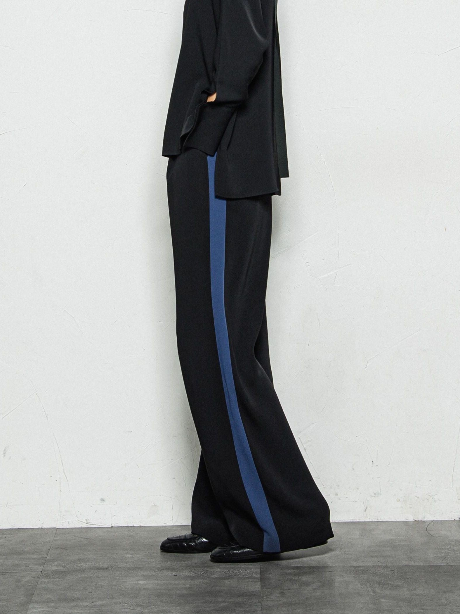 エステルライクダブルクロスラインパンツ