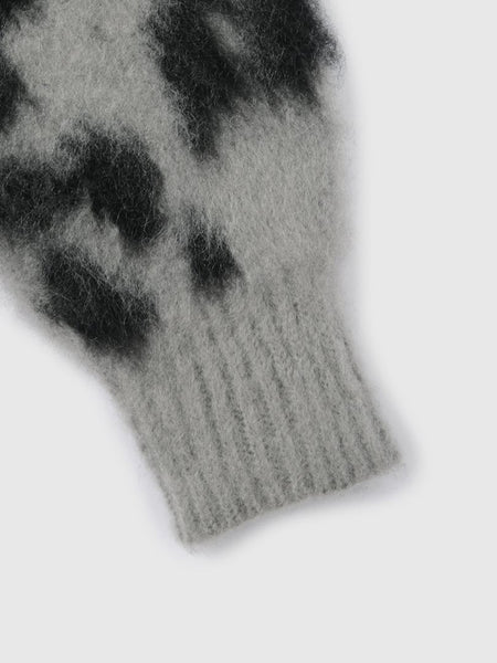 レオパードジャガードシャギーニットカーディガン