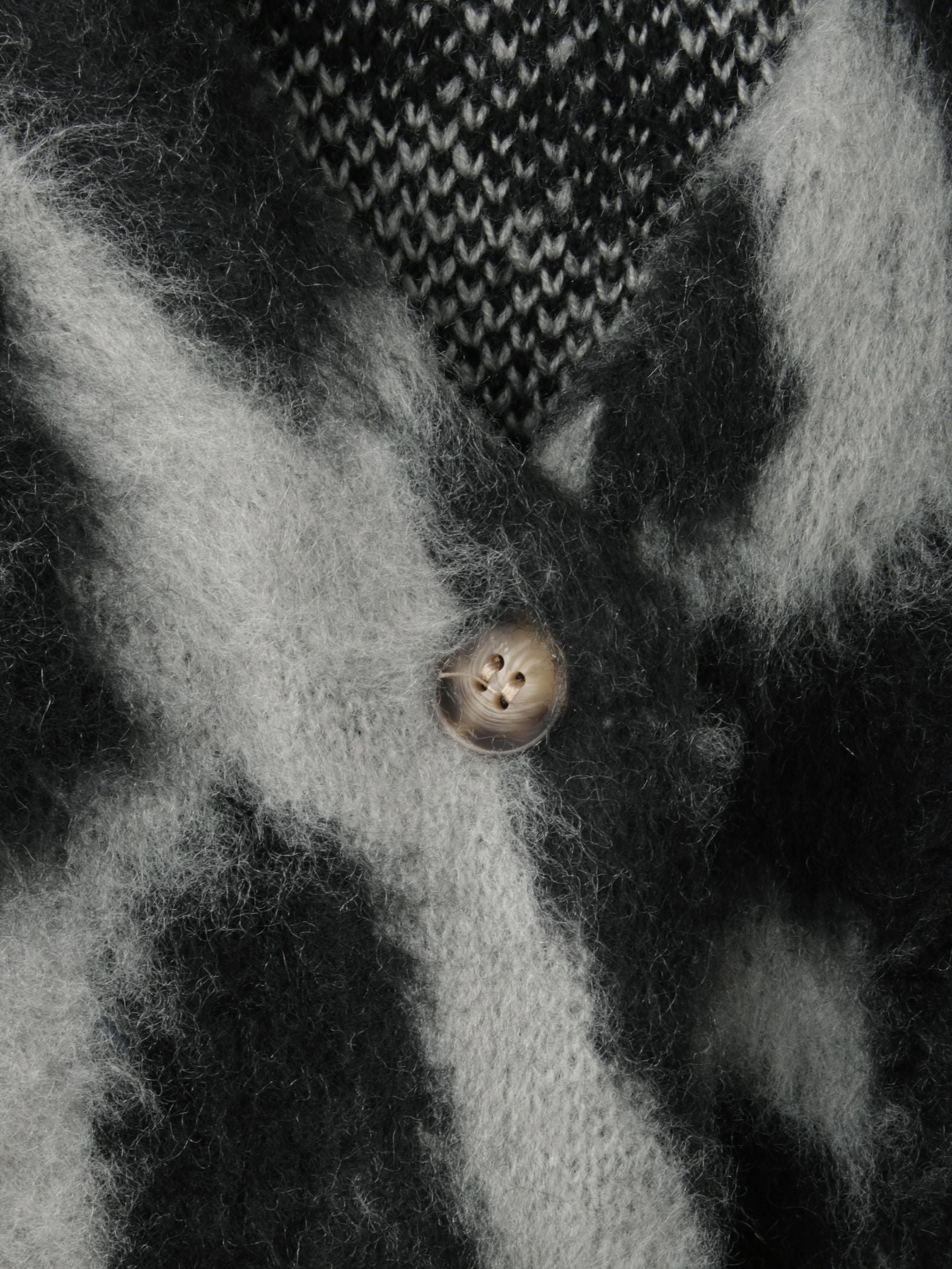 レオパードジャガードシャギーニットカーディガン