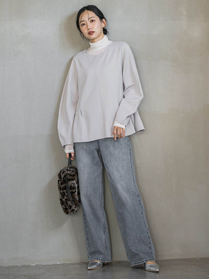 カシミヤシルクシアーラメカットソー≪手洗い可能≫