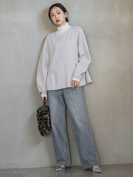 カシミヤシルクシアーラメカットソー≪手洗い可能≫