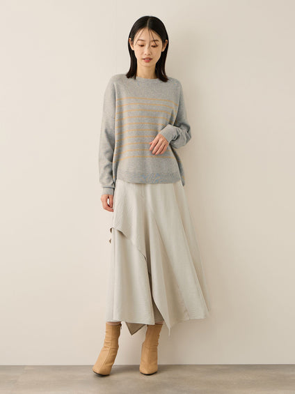 サテンピーチバックアシンメトリースカート≪手洗い可能≫