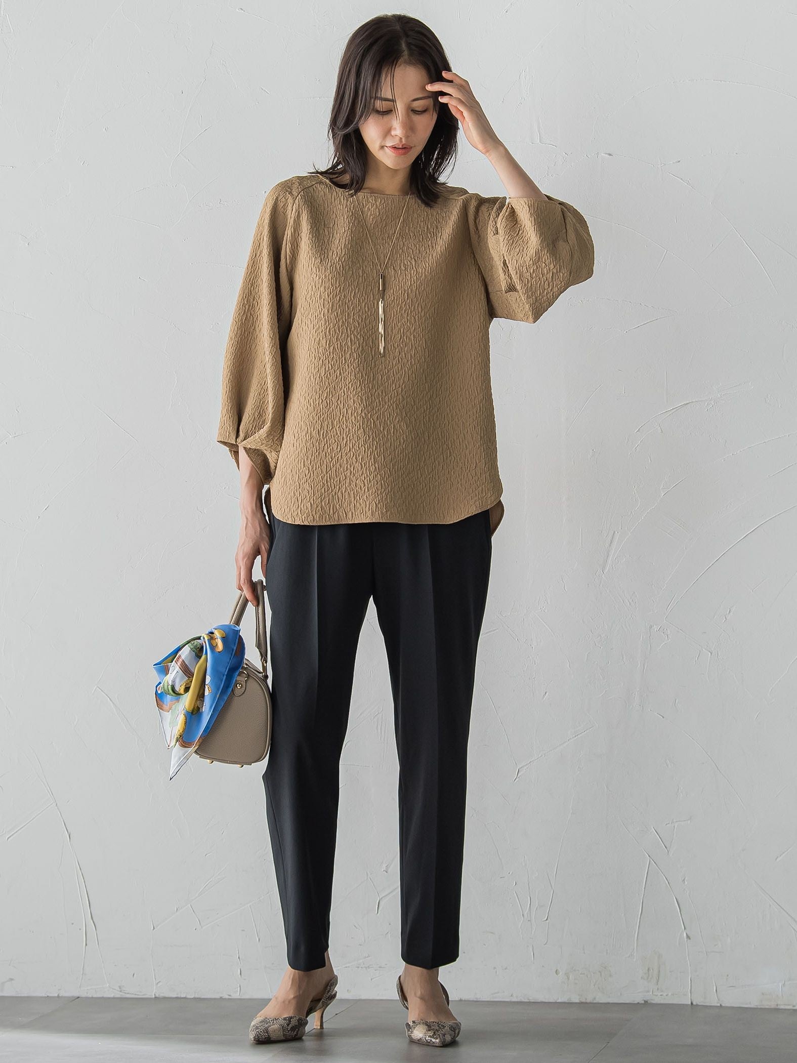 【WEB限定】エアリージャガードブラウス≪洗濯機で洗える≫