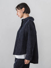 グロッシーデニムシャツ