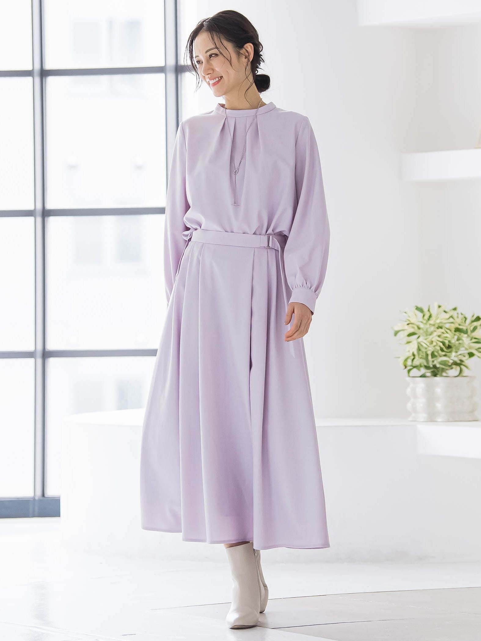 ウールブレンドストレッチフレアスカート≪セットアップ対応/手洗い可能≫