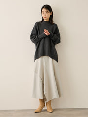 サテンピーチバックアシンメトリースカート≪手洗い可能≫