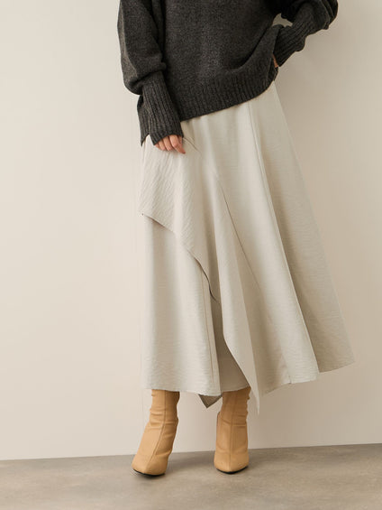 サテンピーチバックアシンメトリースカート≪手洗い可能≫