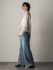 【カタログ掲載・40周年限定】ペイズリーレースクロップドシャツ