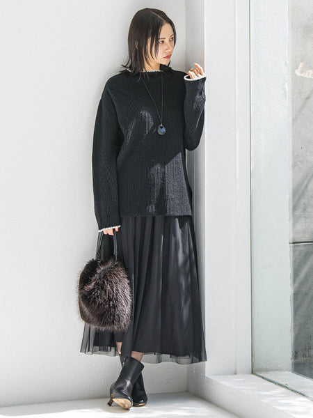 パウダーサテンリバーシブルスカート