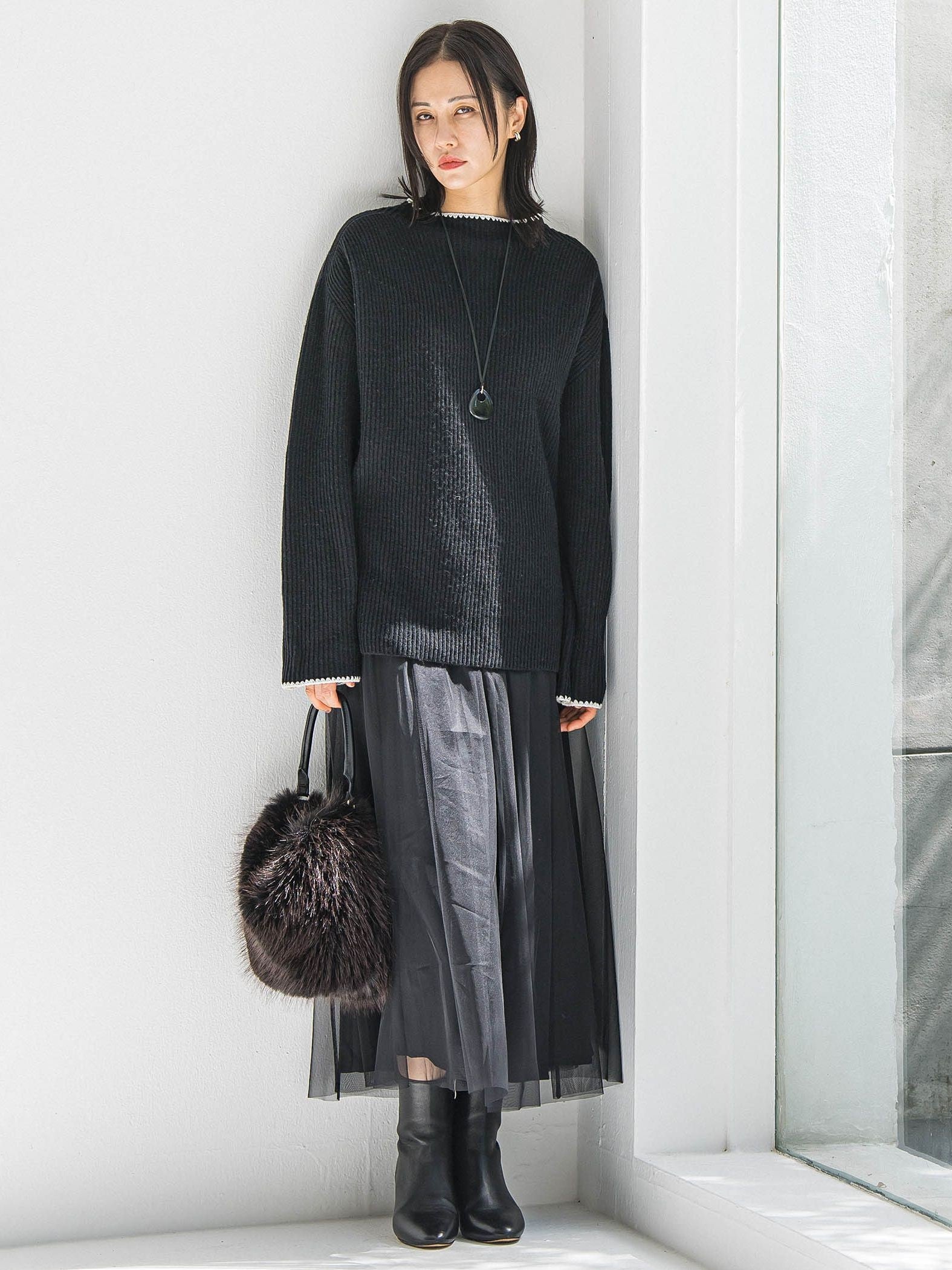 パウダーサテンリバーシブルスカート