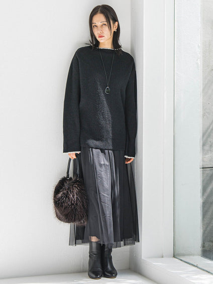 パウダーサテンリバーシブルスカート