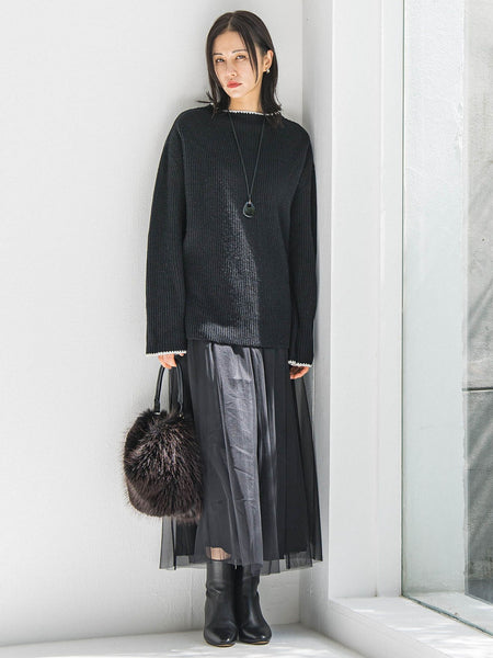 パウダーサテンリバーシブルスカート