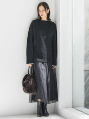 パウダーサテンリバーシブルスカート