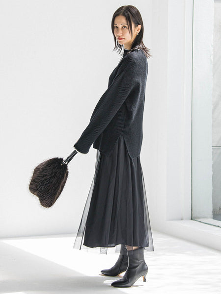 パウダーサテンリバーシブルスカート