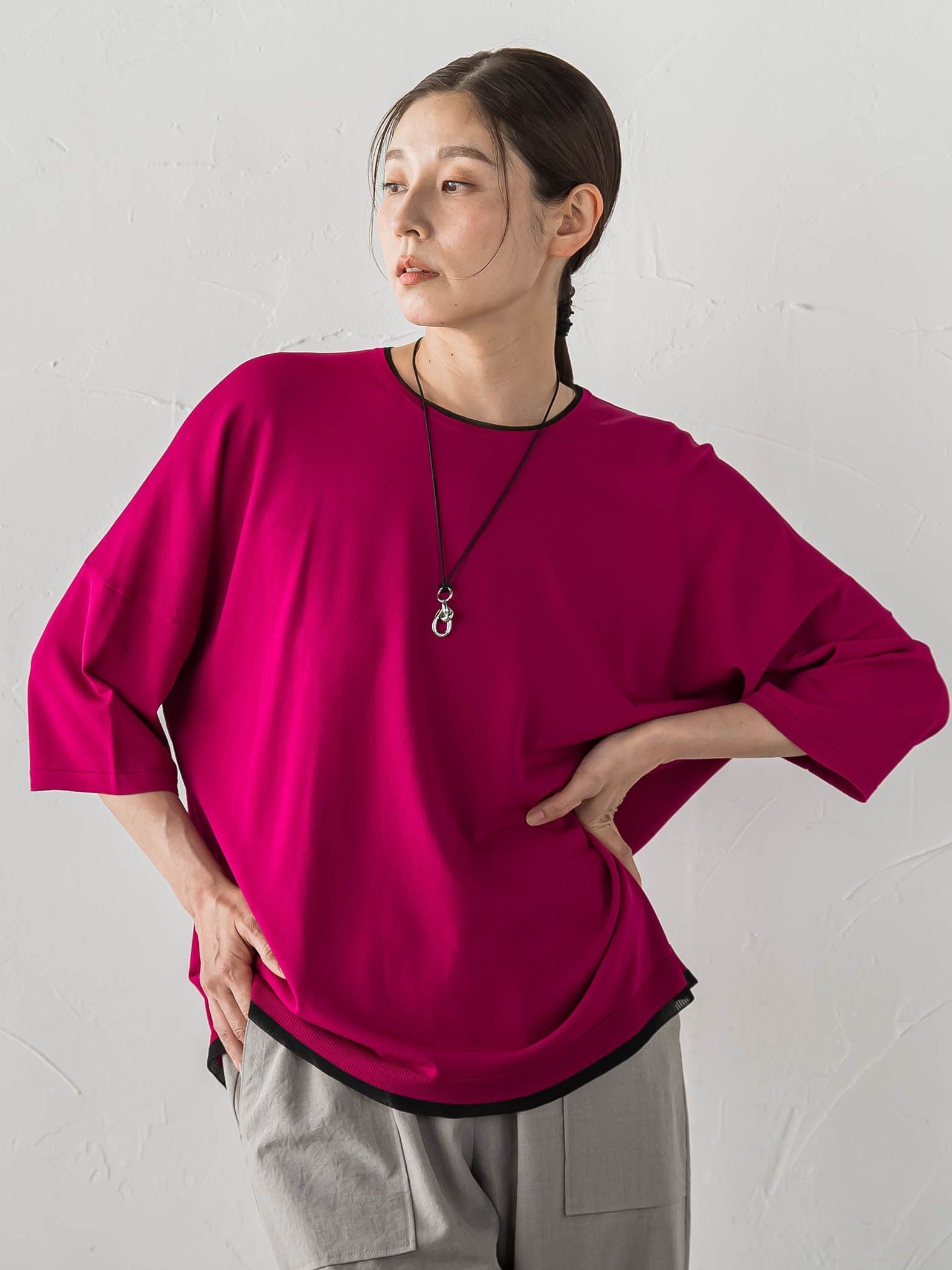 【大きいサイズ】ゆるTシャツニット