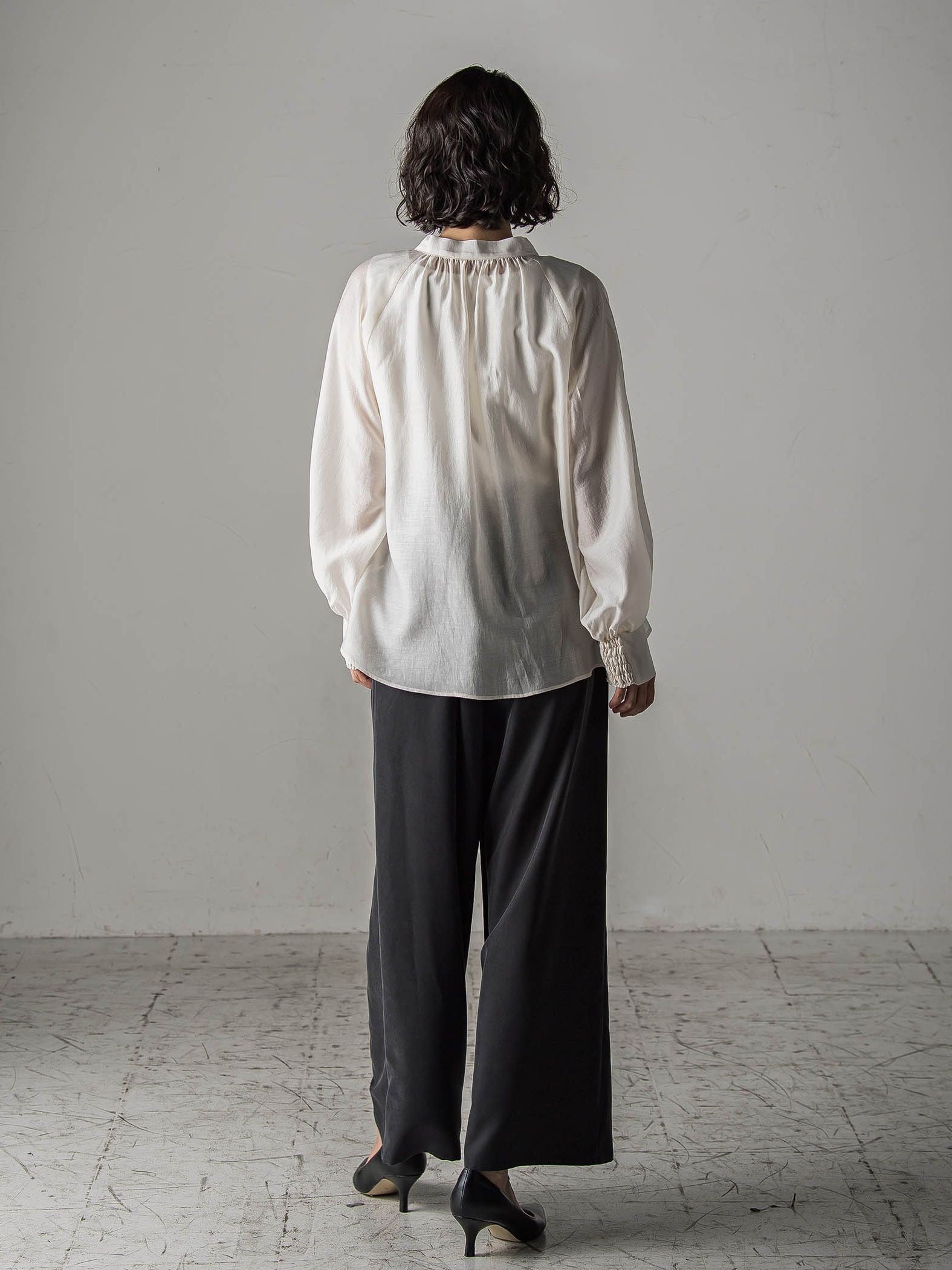 【biyori】”しっとりやわらかな風合い”ピーチポプリンリブパンツ≪洗濯機で洗える≫