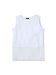 裾レーススムースカットソー