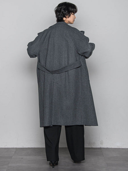 ライトジャージメルトンスタンドカラーロングコート