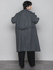ライトジャージメルトンスタンドカラーロングコート