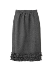 ウールライクフリルヘムAラインスカート