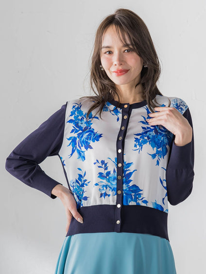 ビッグフラワーブーケカーディガン