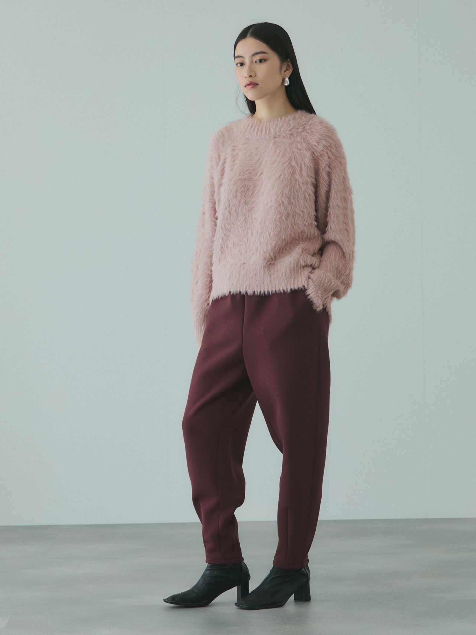 カーブヘムシャギーニットプルオーバー≪手洗い可能≫