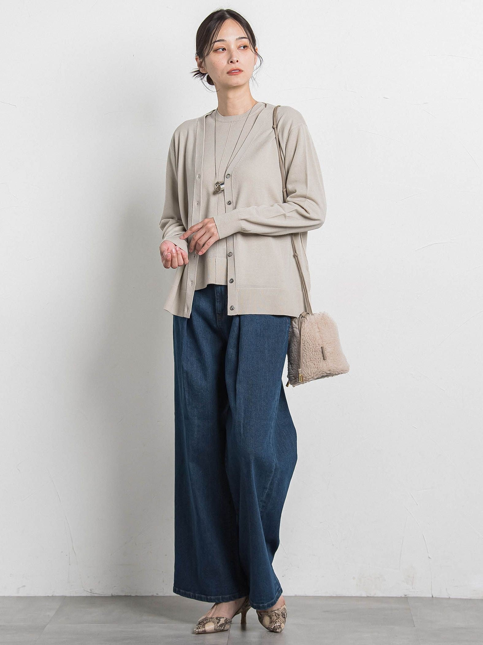 【WEB限定】365デニムパンツ ワイドシルエット≪洗える≫