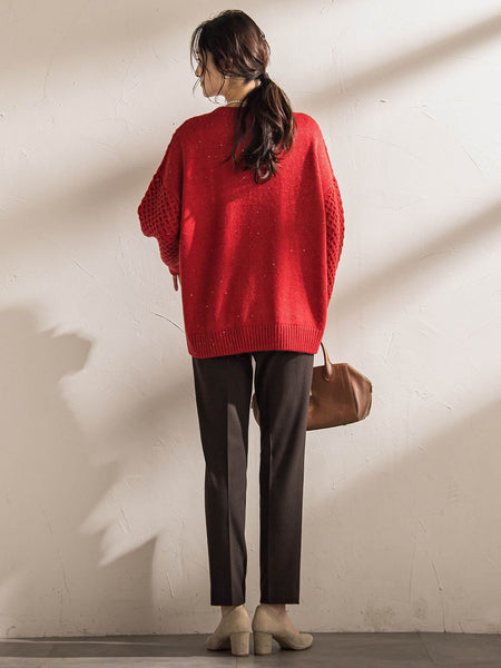 【WEB限定】ケーブル柄編みニット≪洗える≫