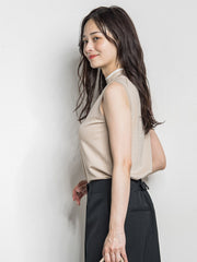 ノースリーブハイネックニット ≪手洗い可能≫