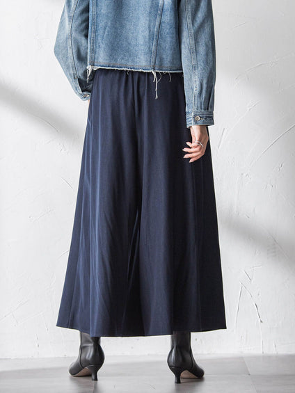 シャンブレーイージーキュロットパンツ≪手洗い可能≫