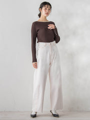 カーブデニムパンツ≪洗濯機で洗える≫