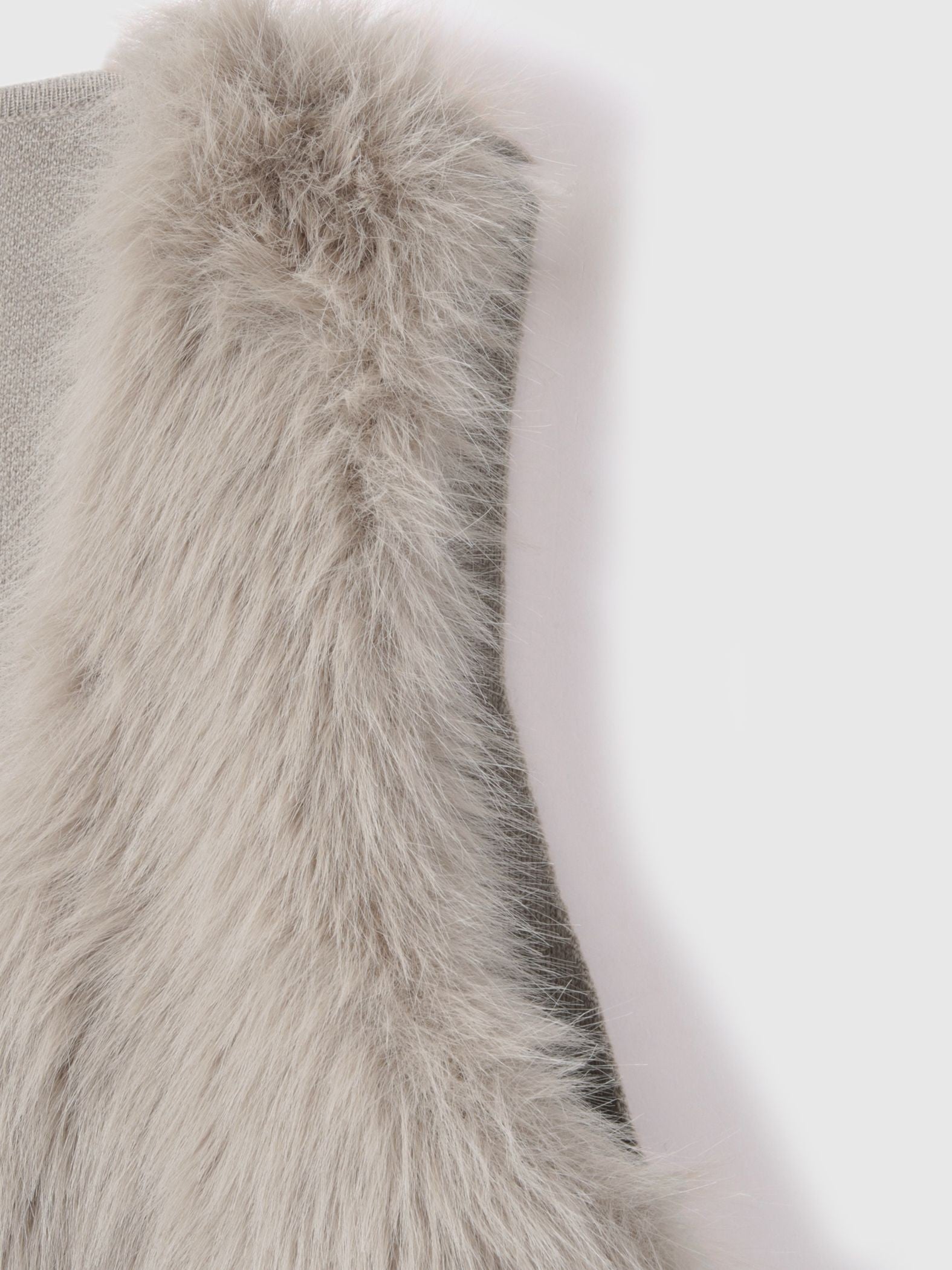 フロントフェイクファーニットベスト